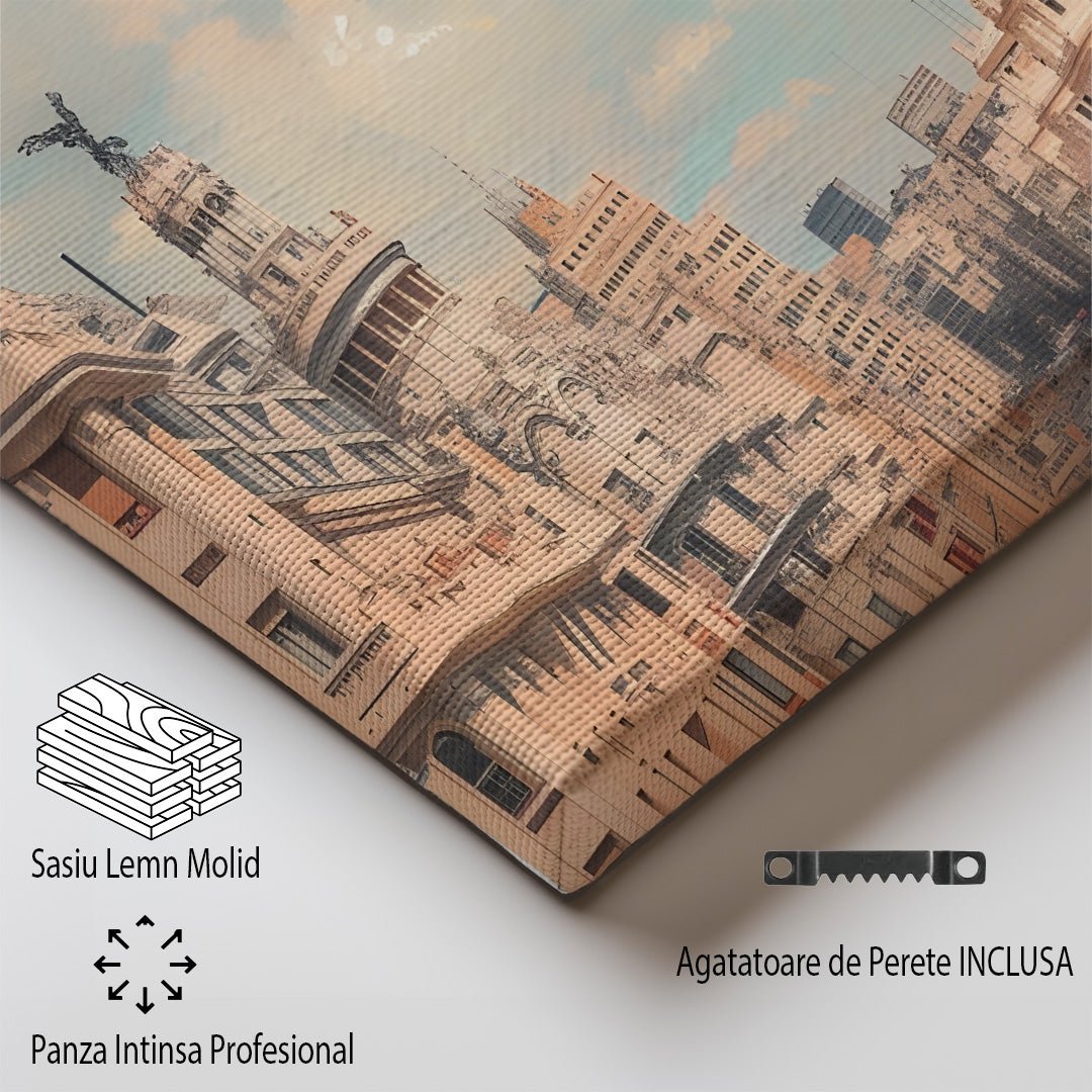 Tablou Canvas bulevard Madrid sub cer senin | The Print Studio