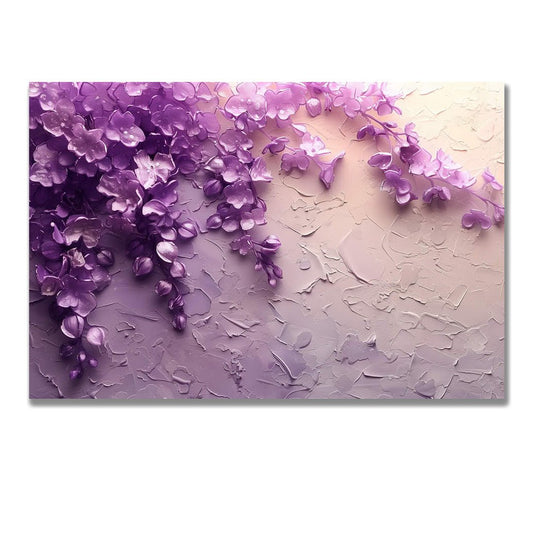 Tablou Canvas gradina lila cu flori si lumanari in lumina difuza | The Print Studio