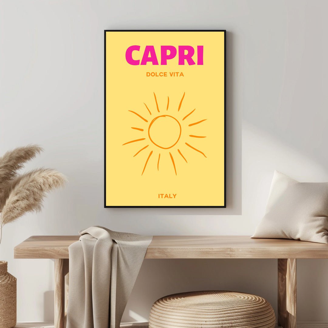 Tablou Canvas Print soare Capri stralucitor, stil minimalist