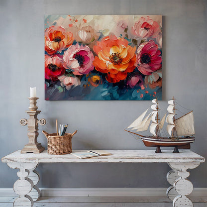 Tablou Canvas flori pastelate vibrante intr-un stil abstract elegant | The Print Studio