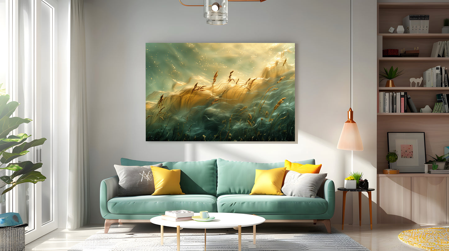 Tablou Canvas camp auriu scalda in lumina calda | The Print Studio