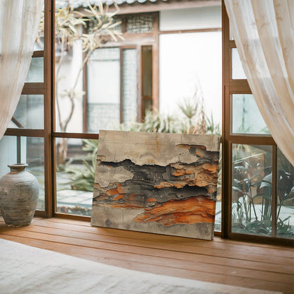 Tablou Canvas straturi nisip portocaliu si gri meditativ | The Print Studio