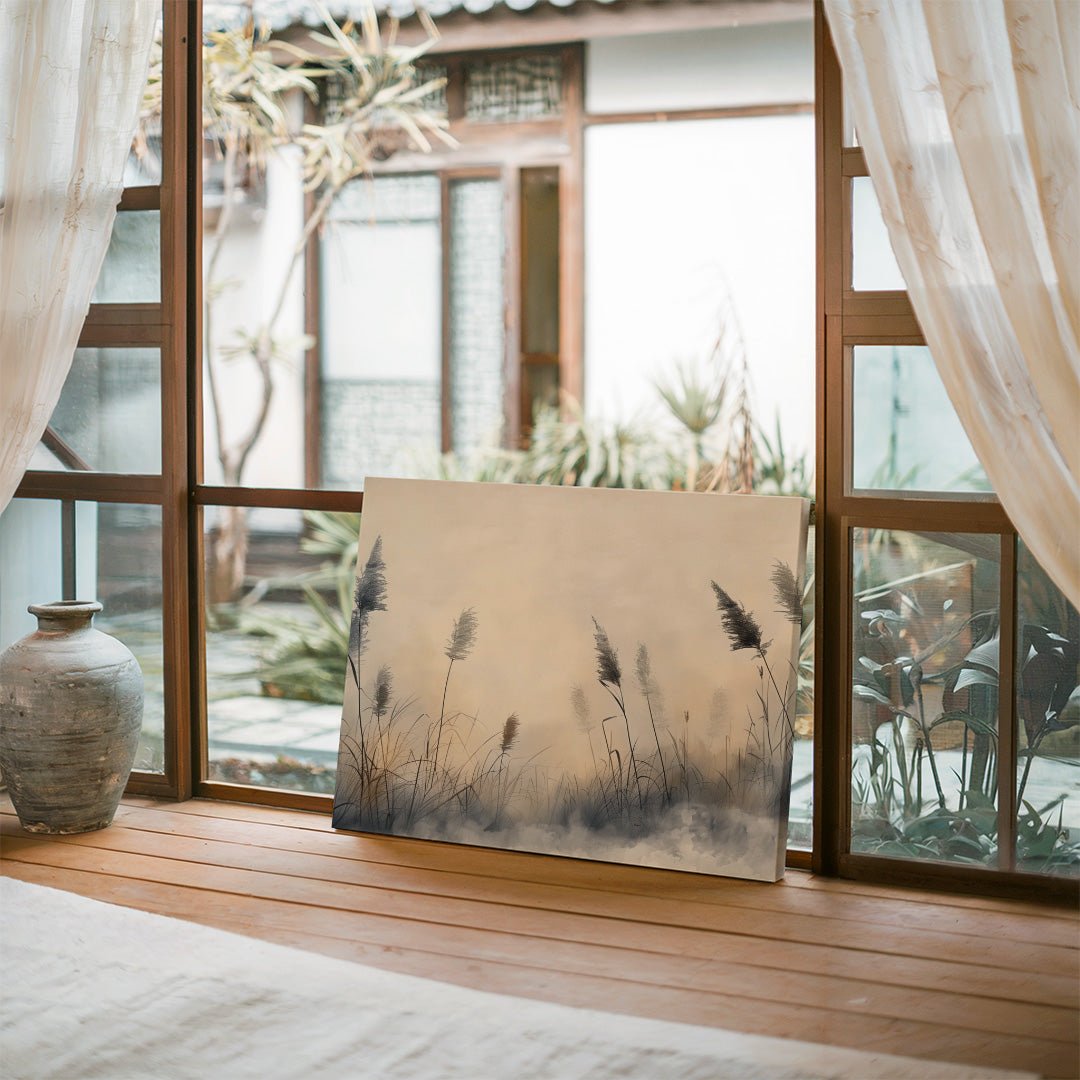 Tablou Canvas ierburi dansand in vant sub cer senin | The Print Studio