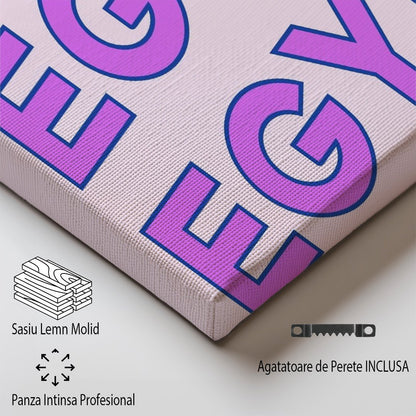 Tablou Canvas Egipt vibrant cu piramide aurii si Sfinx stil pop art | The Print Studio