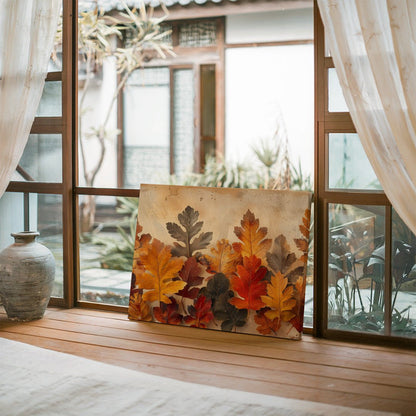 Tablou Canvas frunze de toamna in culori calde si vibrante | The Print Studio