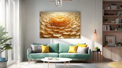 Tablou Canvas Floare Aurie cu Petale Elegante si Abstracte | The Print Studio