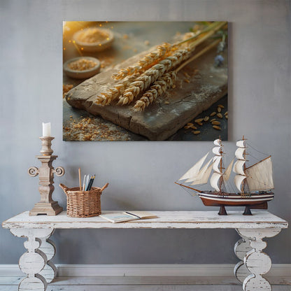 Tablou Canvas spice de grau sub lumina calda si paine rustica | The Print Studio