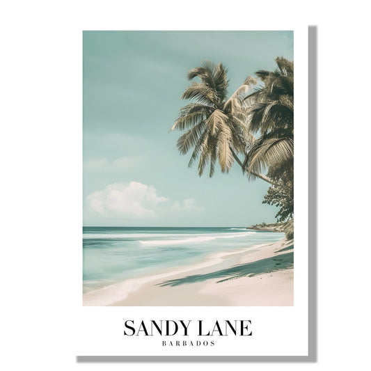 Tablou Canvas Print plaja Barbados palmieri ocean linistit stil pastelat