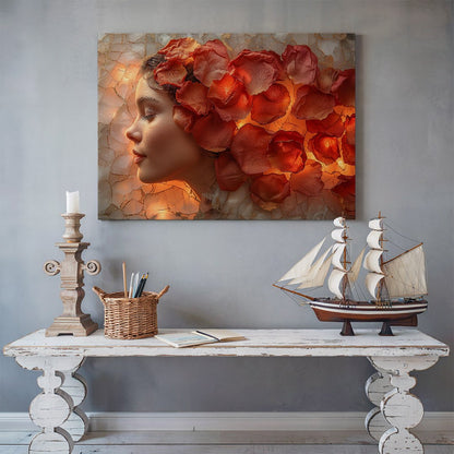 Tablou Canvas chip luminat de petale delicate in arta conceptuala | The Print Studio