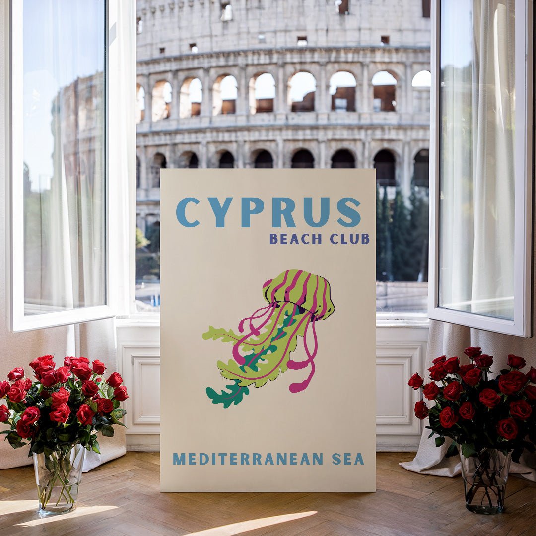 Tablou Canvas meduza vibranta in stil pop-art Cipru | The Print Studio