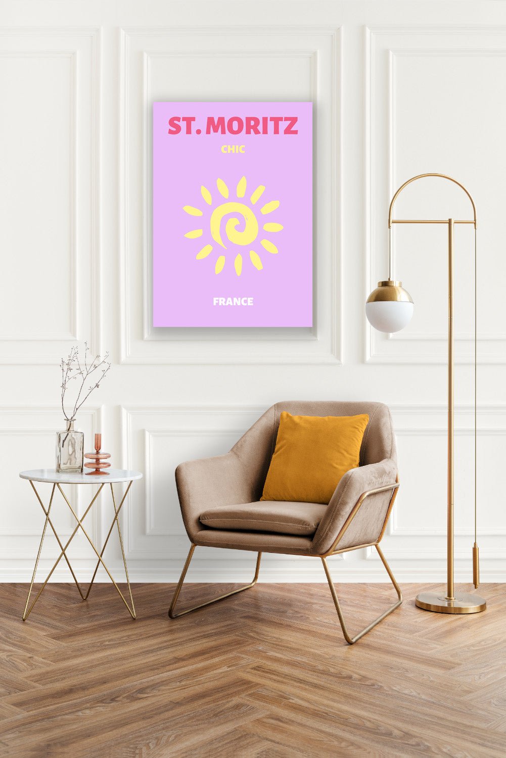 Tablou Canvas lumina stralucitoare peste St. Moritz stil modern | The Print Studio