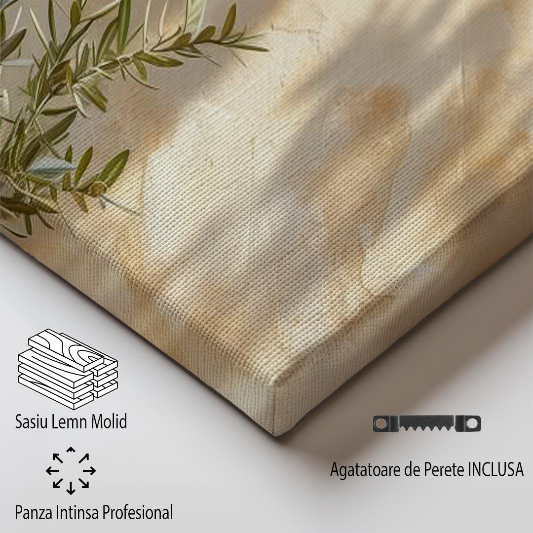 Tablou Canvas vas ceramic si umbra frunze maslin realist | The Print Studio
