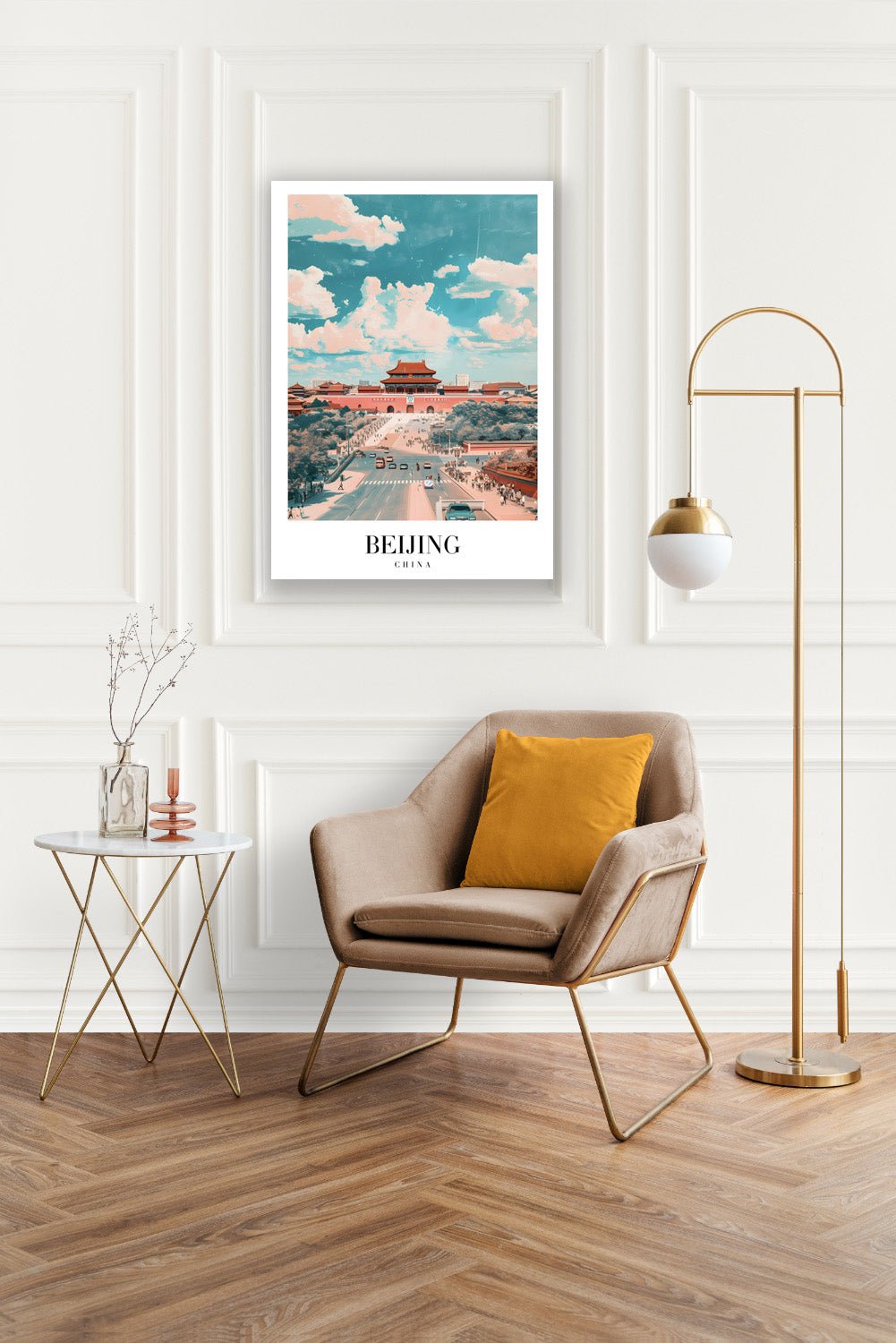 Tablou Canvas Print Beijing cer senin autostrada, stil retro vibrant