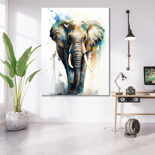 Tablou Canvas Elefant Tehnica Acuaraele