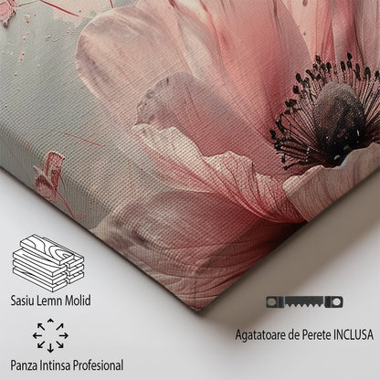 Tablou Canvas Floare Roz diafana in stil abstract modern | The Print Studio