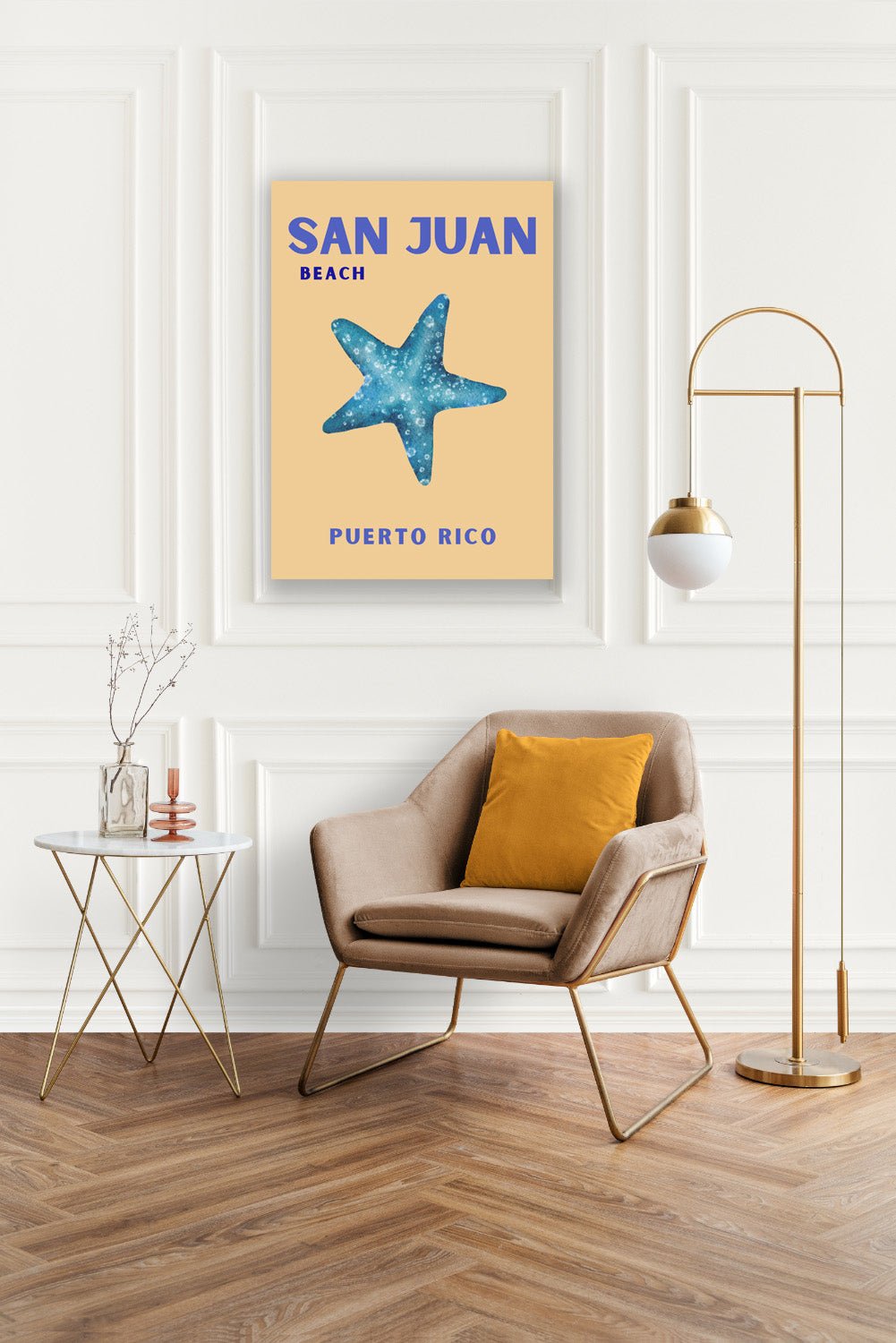 Tablou Canvas Print stea albastra plaja San Juan, stil minimalist