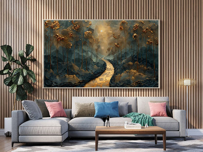 Tablou Canvas Rauri printre paduri aurii de vis | The Print Studio