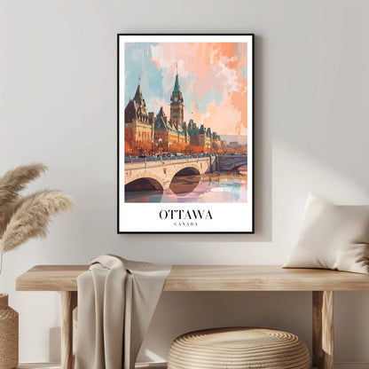 Tablou Canvas Print pod Ottawa regal sub cer pastelat, stil impresionist