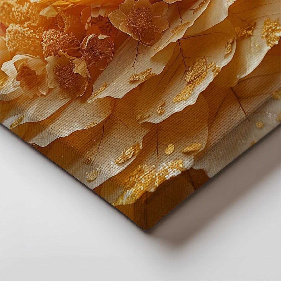 Tablou Canvas Floare Aurie cu Petale Elegante si Abstracte | The Print Studio
