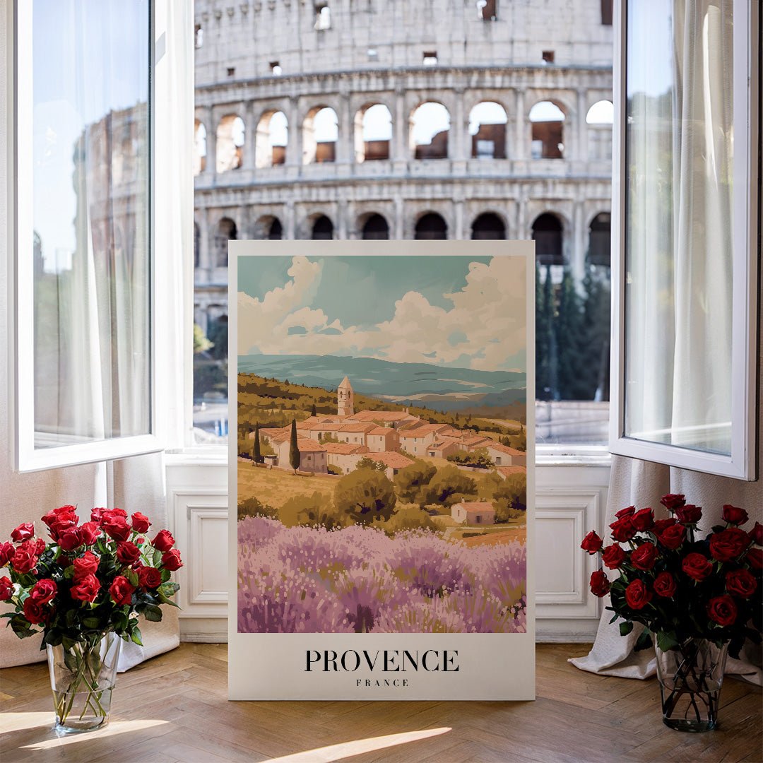 Tablou Canvas Print oras Provence lavanda dealuri, stil pictural