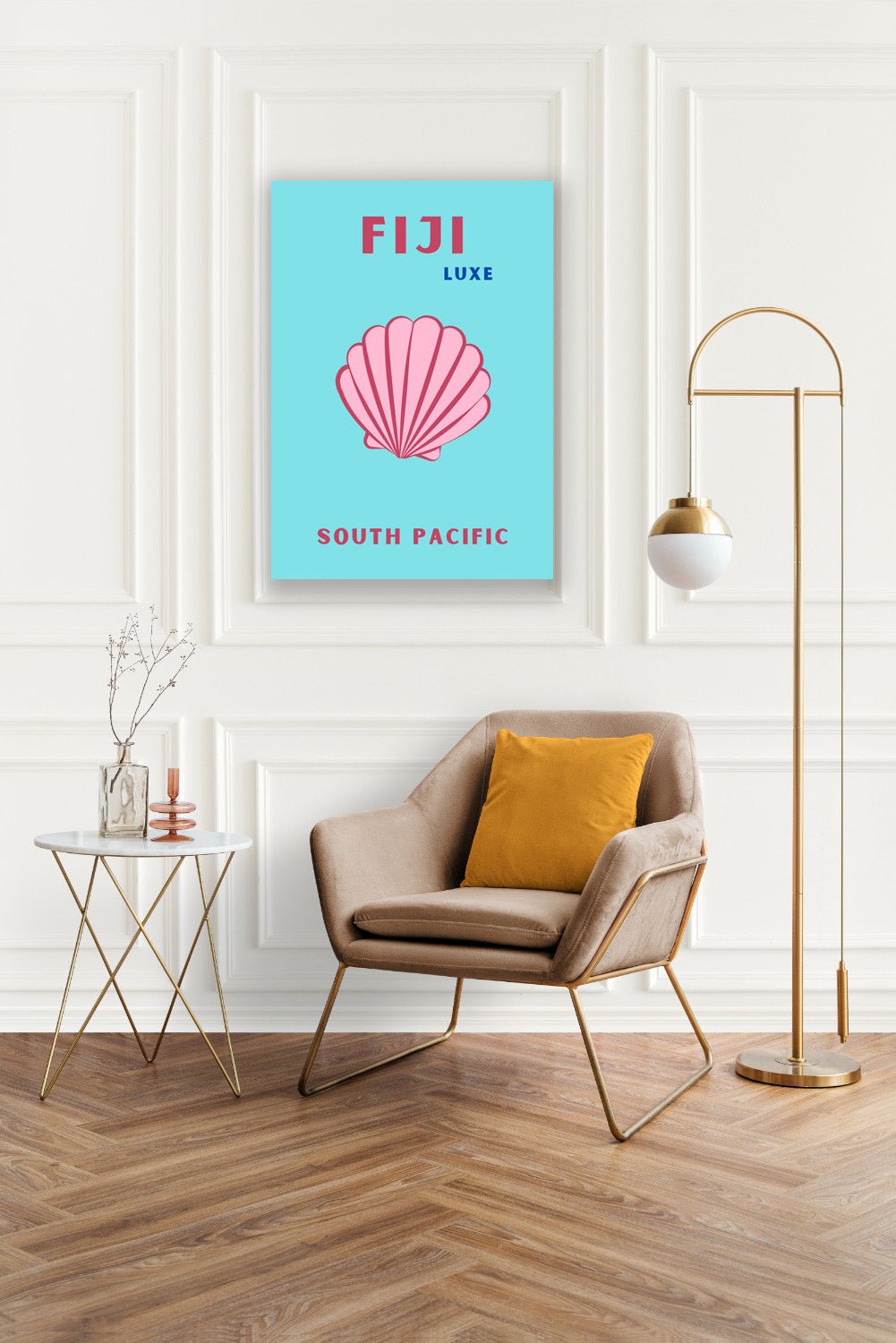 Tablou Canvas elegant scoica roz pe nisip din Fiji | The Print Studio