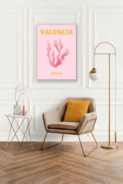 Tablou Canvas Print Valencia coral roz vibrant, stil acuarela