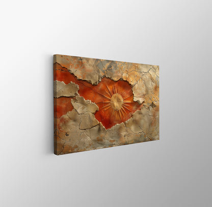 Tablou Canvas soare stralucind pe pamant crapat abstract | The Print Studio