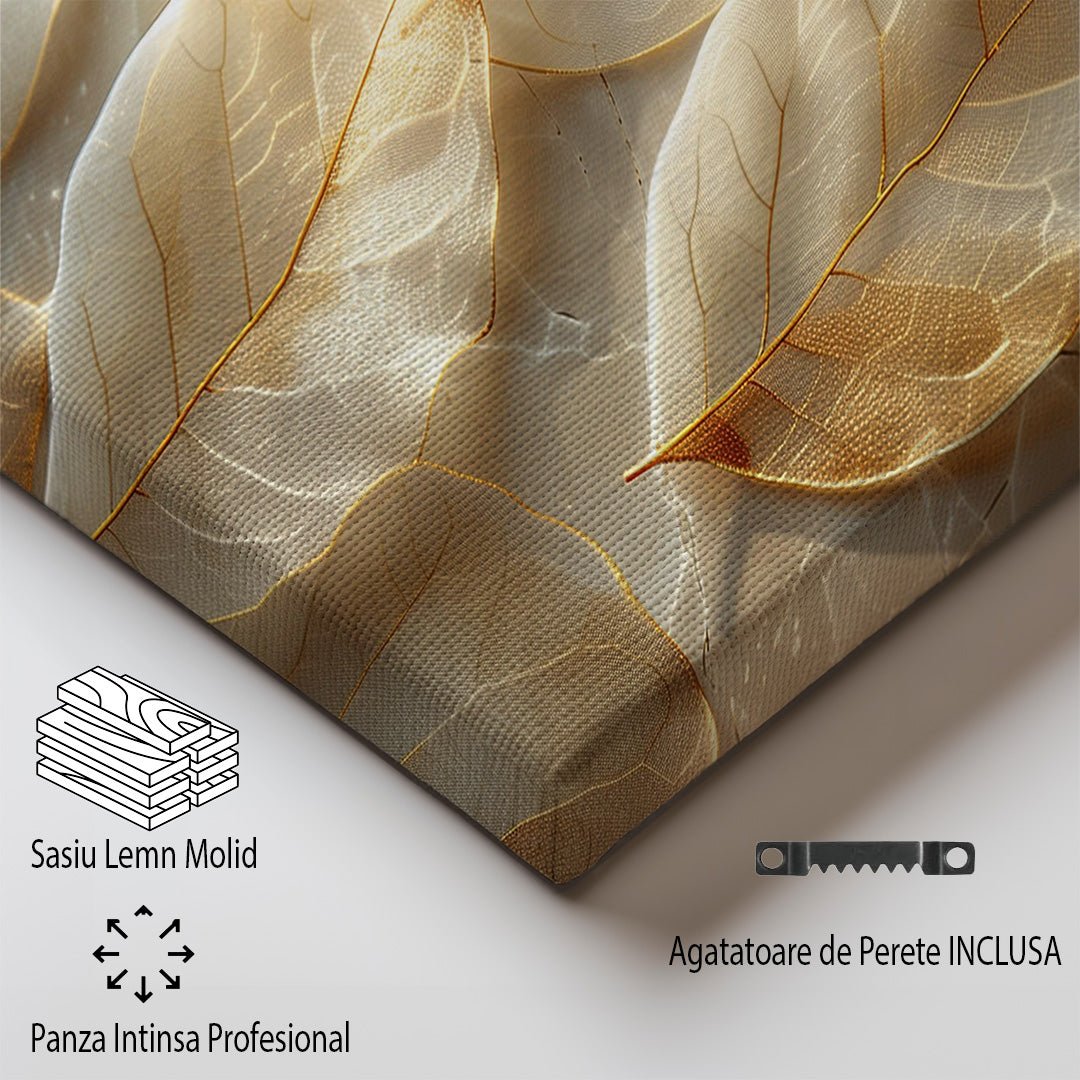 Tablou Canvas Frunze Aurii Stralucitoare Eleganta Naturala | The Print Studio