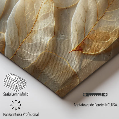 Tablou Canvas Frunze Aurii Stralucitoare Eleganta Naturala | The Print Studio
