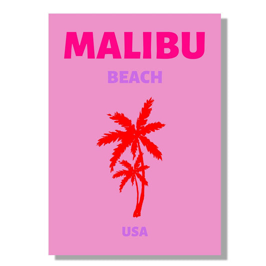 Tablou Canvas palmieri Malibu in culori vibrante pop-art | The Print Studio