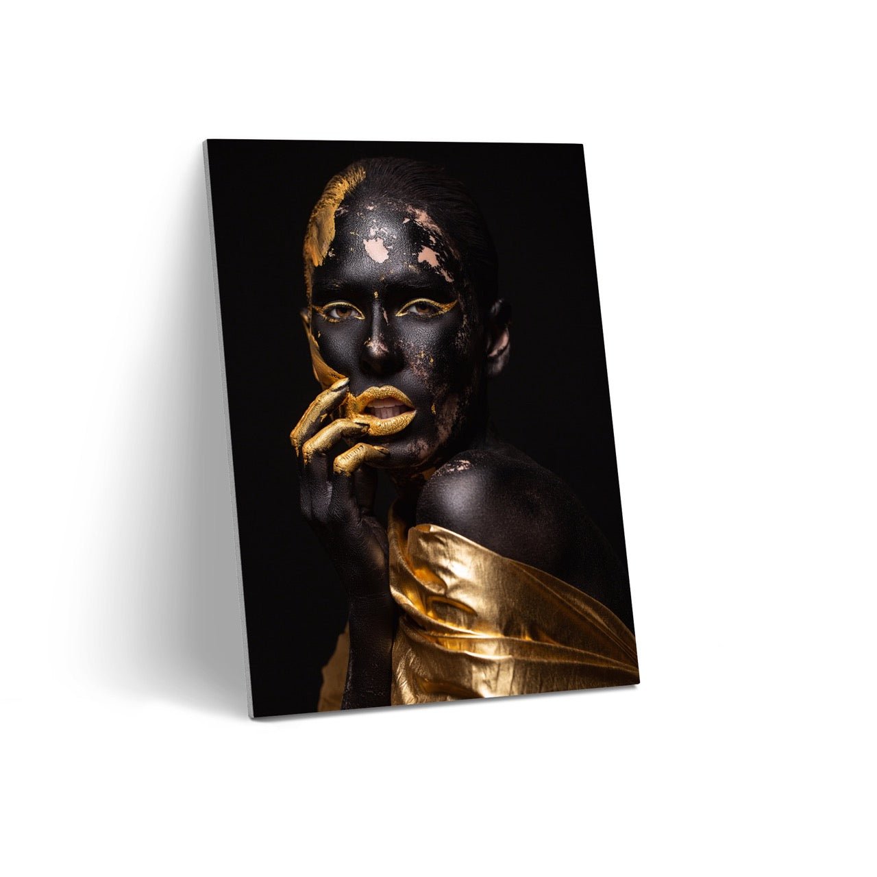 Tablou Canvas Black & Gold Eleganță Misterioasă Portret Artă Modernă