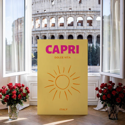 Tablou Canvas Print soare Capri stralucitor, stil minimalist