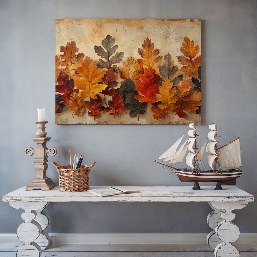 Tablou Canvas frunze de toamna in culori calde si vibrante | The Print Studio