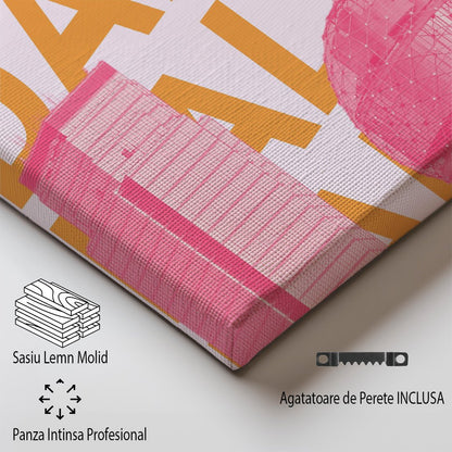 Tablou Canvas Dallas contur urban vibrant in stil pop-art | The Print Studio