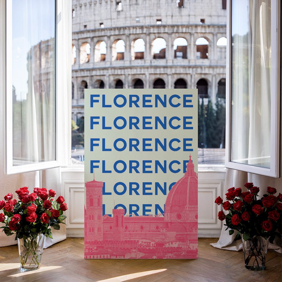 Tablou Canvas catedrala Firenze, albastru vibrant, design modern | The Print Studio