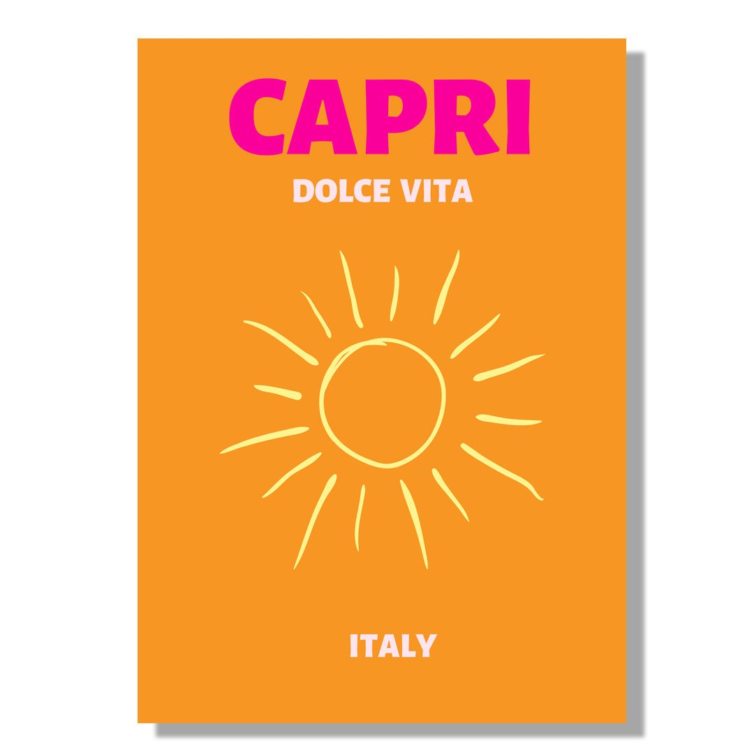 Tablou Canvas Capri soare stralucitor si dolce vita minimalista | The Print Studio