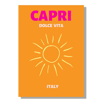 Tablou Canvas Capri soare stralucitor si dolce vita minimalista | The Print Studio