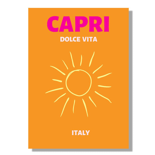 Tablou Canvas Capri soare stralucitor si dolce vita minimalista | The Print Studio