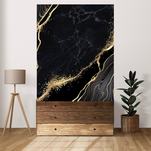 Tablou Canvas Black & Gold Eleganță Modernă - Artă Abstractă Unică