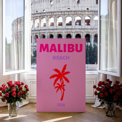 Tablou Canvas palmieri Malibu in culori vibrante pop-art | The Print Studio