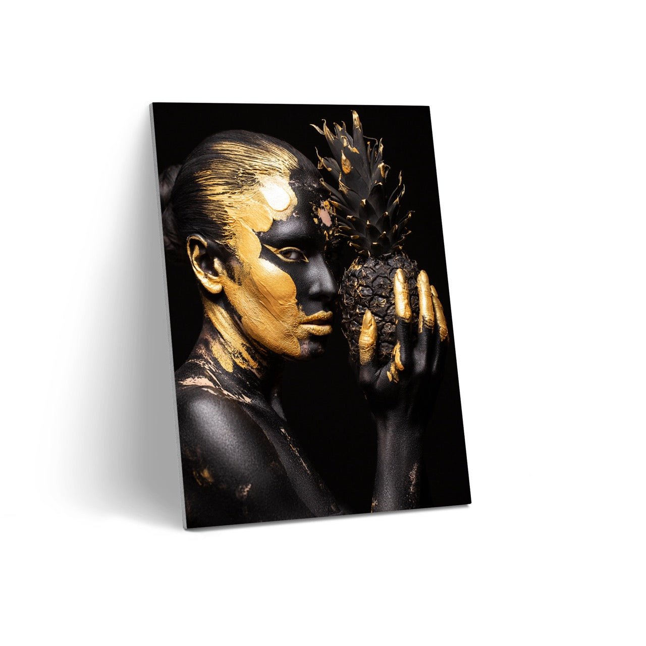 Tablou Canvas Black & Gold Eleganță Exotică Ananas