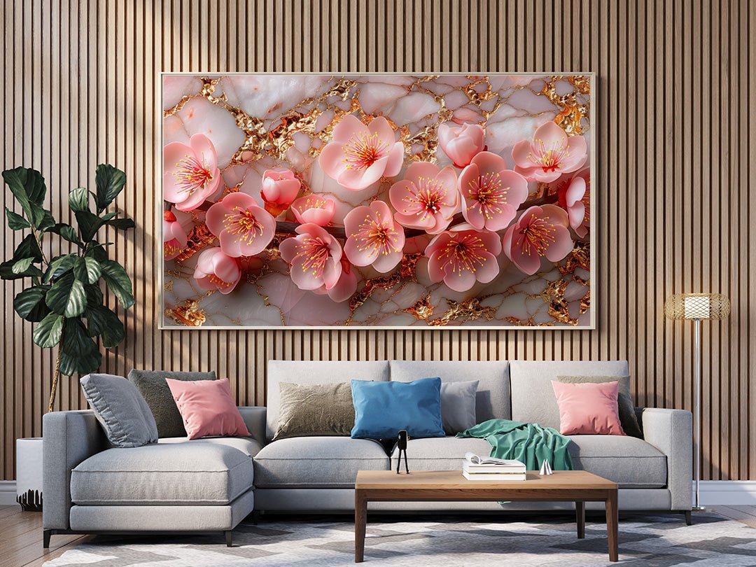 Tablou Canvas flori de cires roz delicate si elegante | The Print Studio