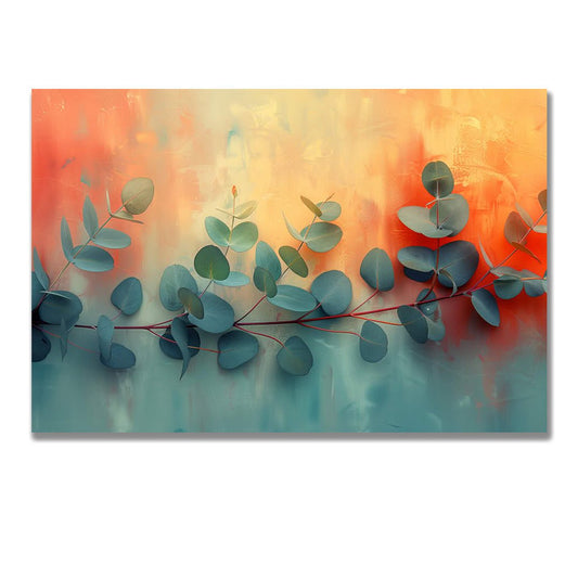 Tablou Canvas frunza de eucalipt verde in stil abstract natural | The Print Studio