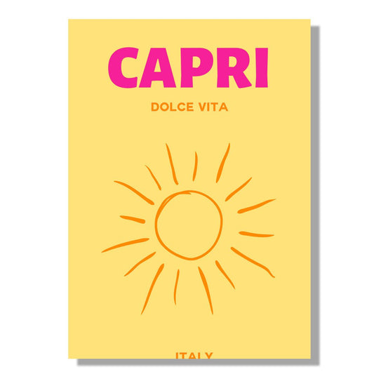 Tablou Canvas Print soare Capri stralucitor, stil minimalist