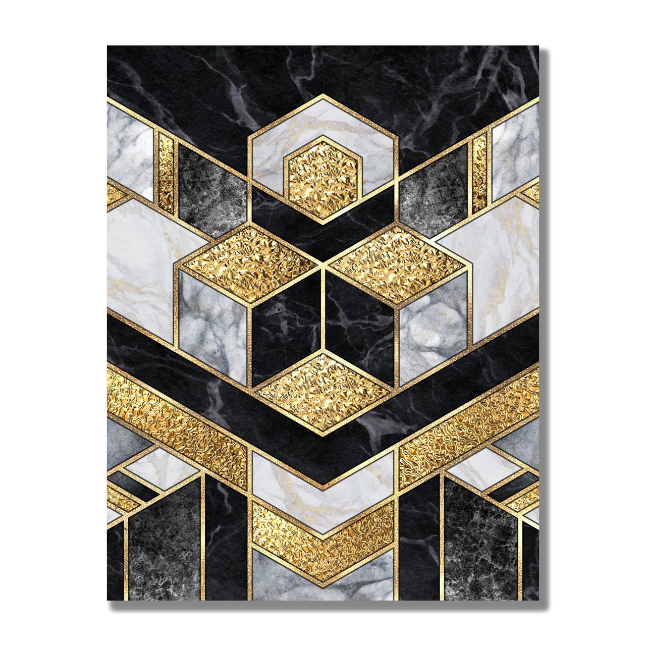 Tablou Canvas Black & Gold Geometric Lux Statement Decorativ