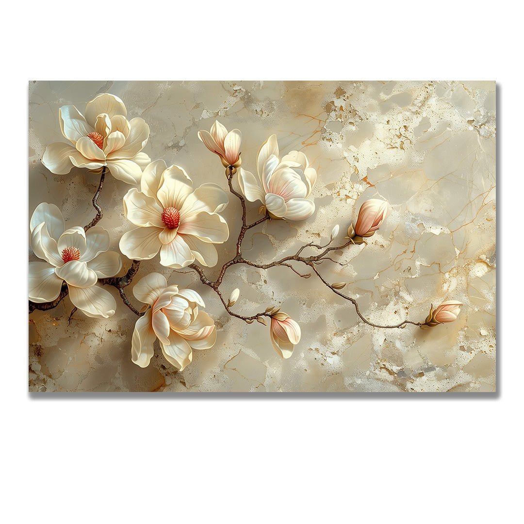 Tablou Canvas magnolii delicate pe ramuri in stil realist | The Print Studio