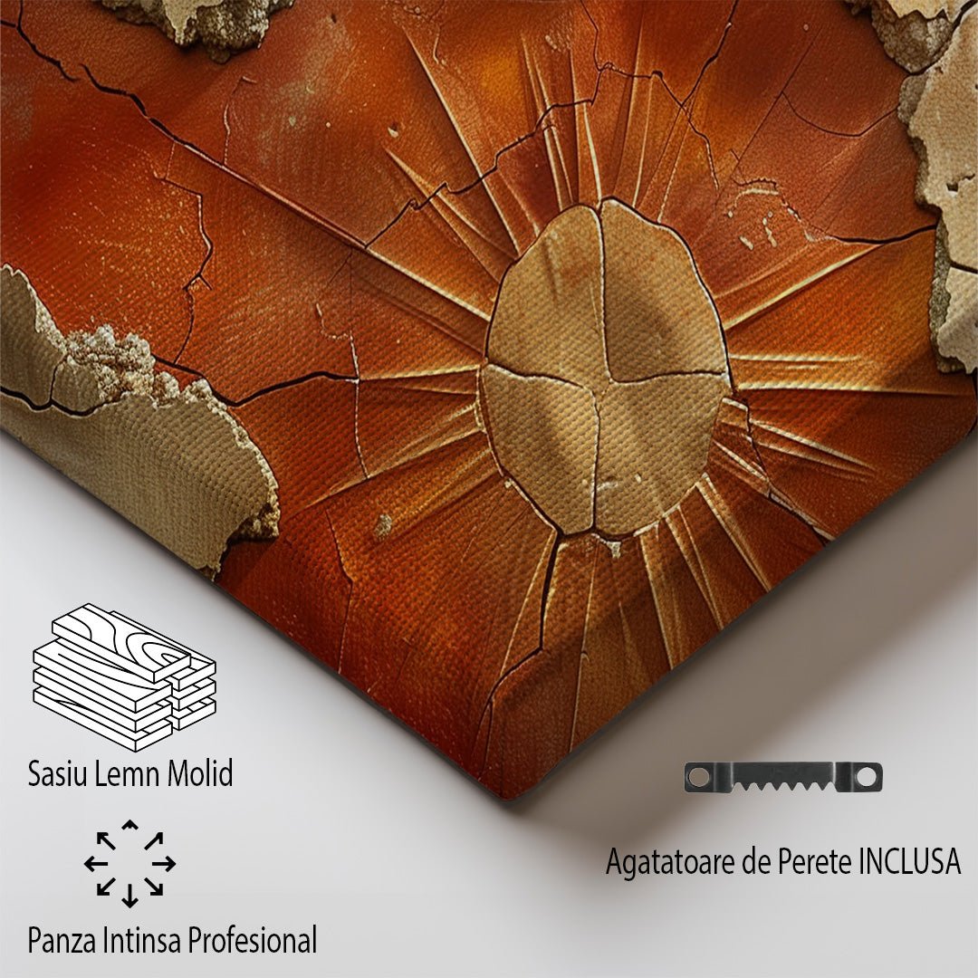 Tablou Canvas soare stralucind pe pamant crapat abstract | The Print Studio