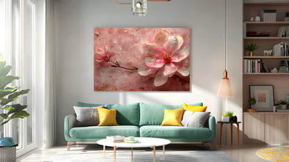 Tablou Canvas floare magnolie roz in nuante pastelate delicate | The Print Studio