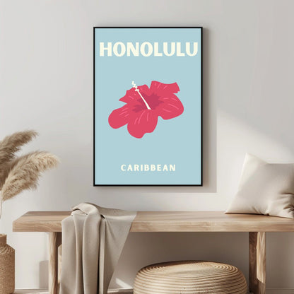 Tablou Canvas hibiscus vesel stil minimalist tropical | The Print Studio