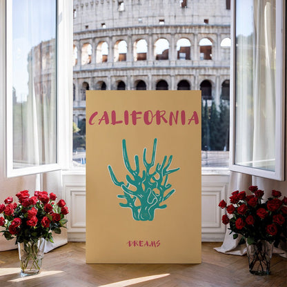 Tablou Canvas California coral turcoaz vis minimalist | The Print Studio